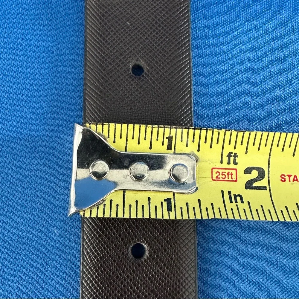 Bloomingdales Brown Leather Belt with Silver Tone Buckle--Excellent Condition-34